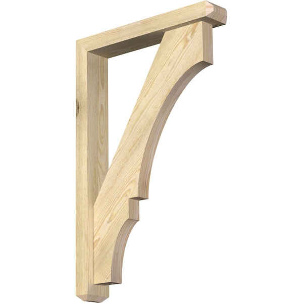 Ekena Millwork Balboa Craftsman Rough Sawn Bracket w/ Offset Brace, Douglas Fir, 4"W x 22"D x 34"H BKT0402X22X34BOA04RDF - main
